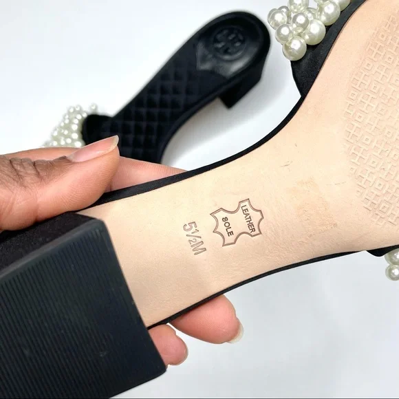 NEW Tory Burch Pearl Embellished Slip-on Sandals